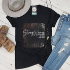 Women wearing The Graphic Tee's Strong Women V Neck SS Graphic Tee, featuring a stylish V neckline and empowering design.