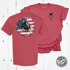 Sunflower Flag Pigment Dyed SS Graphic Tee by The Graphic Tee featuring front and back sunflower flag prints.