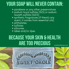Charcoal and tea tree soap bar by Sweet ʻŌkole, microbiome-friendly cleanser for clear, balanced skin, shown in a natural setting.