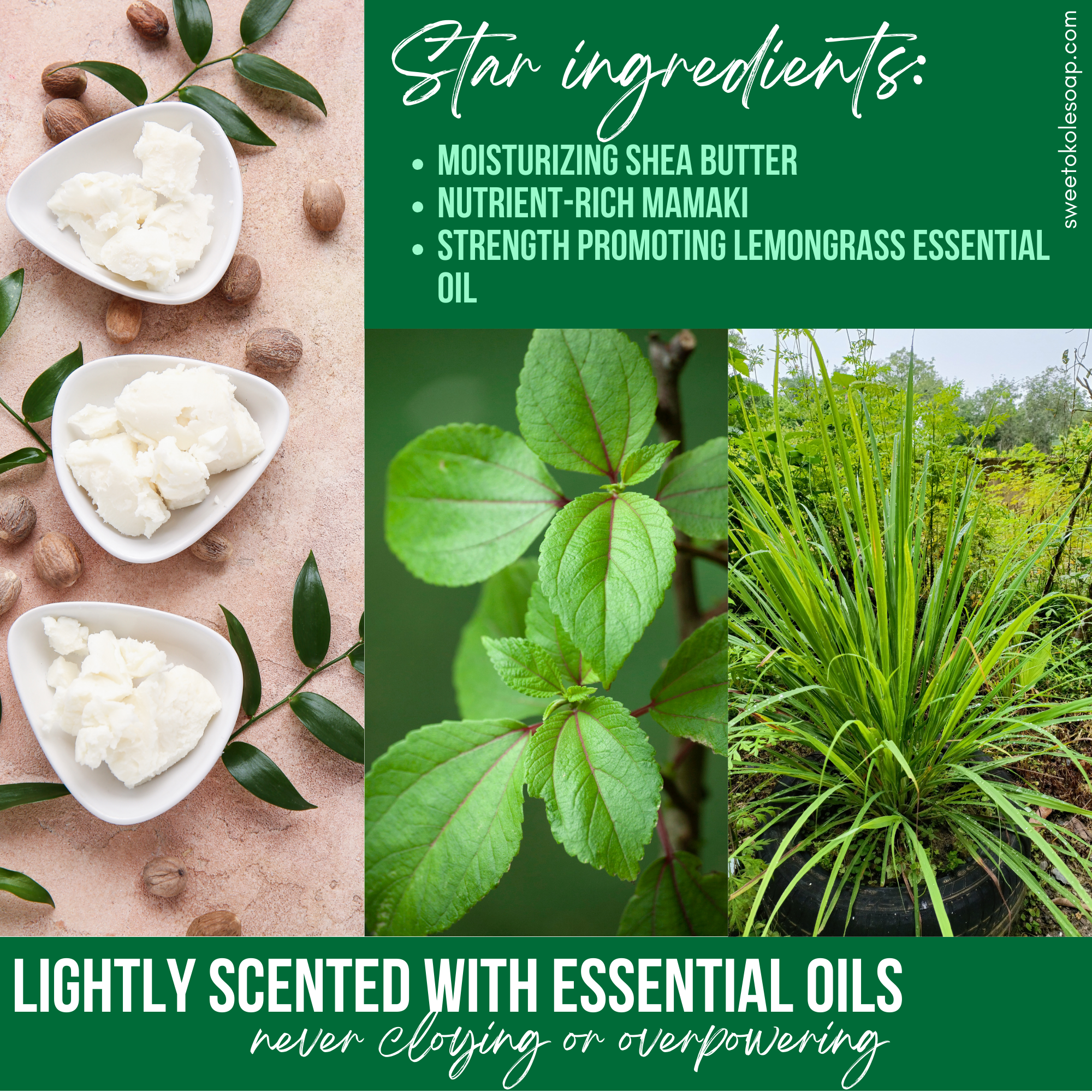 Conditioner bar from Sweet ʻŌkole Soap with Mamaki and Lemongrass botanicals, showing the natural soap bar with botanical ingredients.