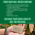 Sweet ʻŌkole Soap gardeners soap and coarse exfoliating bar, designed for mechanics and outdoor work with natural exfoliant texture.