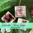 Lavender Clary Sage solid conditioner bar with Argan Oil by Sweet ʻŌkole Soap, showing the natural conditioner bar in a close-up image.