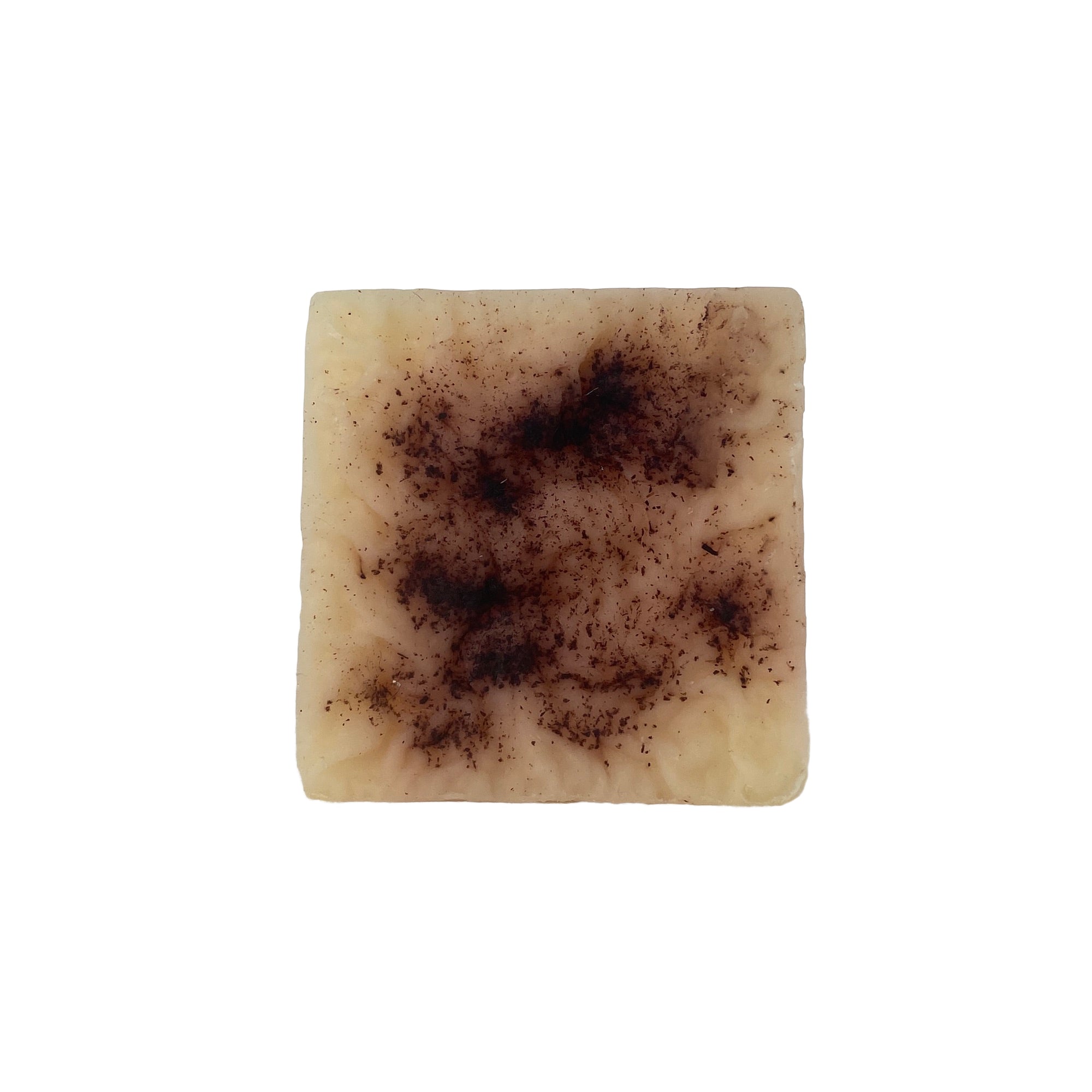 Lavender and clary sage solid conditioner bar with argan oil by Sweet ʻŌkole Soap, shown in natural, unwrapped form.