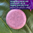 Lavender Clary Sage solid shampoo bar with Ratanjot root from Sweet ʻŌkole Soap, natural hair cleansing product, close-up of the soap bar.