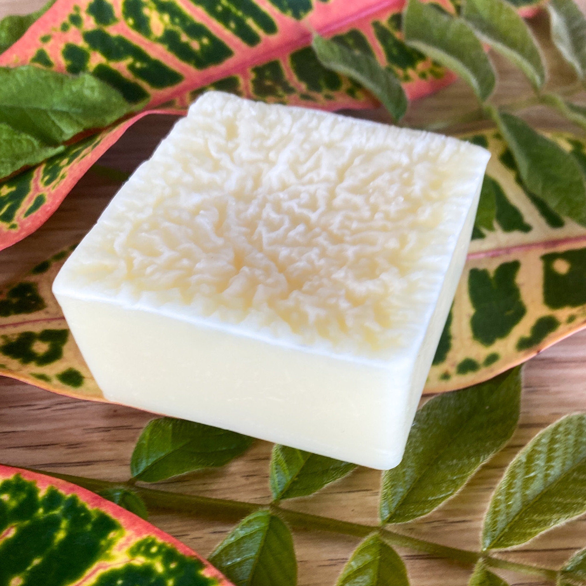 Unscented pet conditioner bar for dogs and cats by Sweet ʻŌkole Soap, natural fragrance-free grooming product with a rectangular shape.