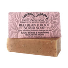 Red Bean & Root Soap by Sweet ʻŌkole Soap, zero waste exfoliant scrub bar with natural ingredients and gentle texture.
