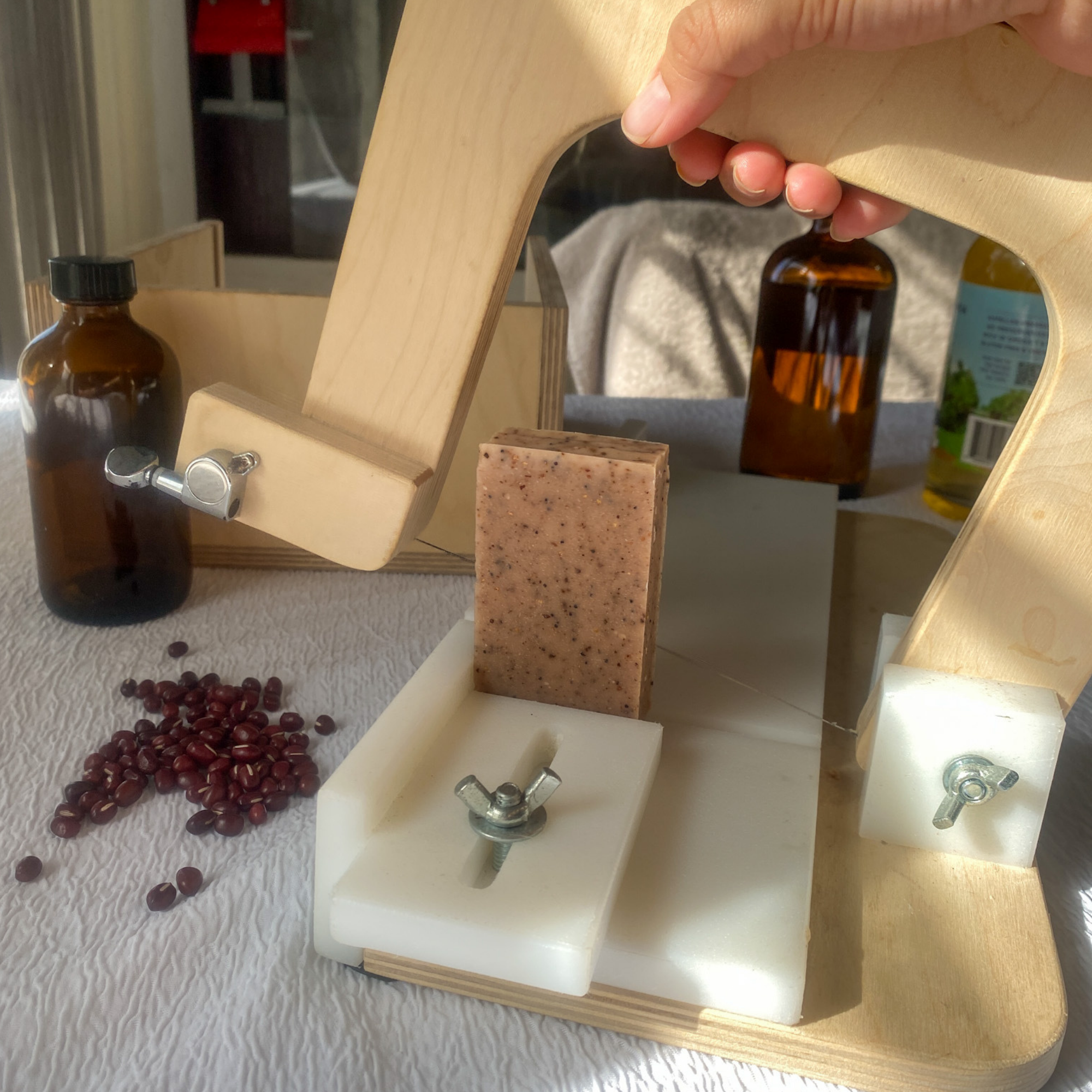Red Bean & Root Soap by Sweet ʻŌkole Soap, zero waste exfoliant scrub bar with natural ingredients and gentle texture.