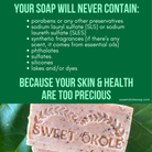 Red Bean and Root Soap by Sweet ʻŌkole Soap, zero waste gentle exfoliant scrub bar with natural ingredients and textured surface.