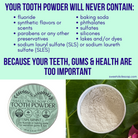 Spearmint tooth powder with Noni and 5% Hydroxyapatite from Sweet ʻŌkole Soap, showing the natural packaging and product details.