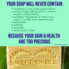 Turmeric Sensitive Skin Soap by Sweet ʻŌkole Soap featuring oats and Olena for gentle cleansing and soothing complexion.