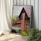 America Country Barn Canvas Wall Art by Tailored Canvases, featuring a rustic barn scene on a textured canvas print.