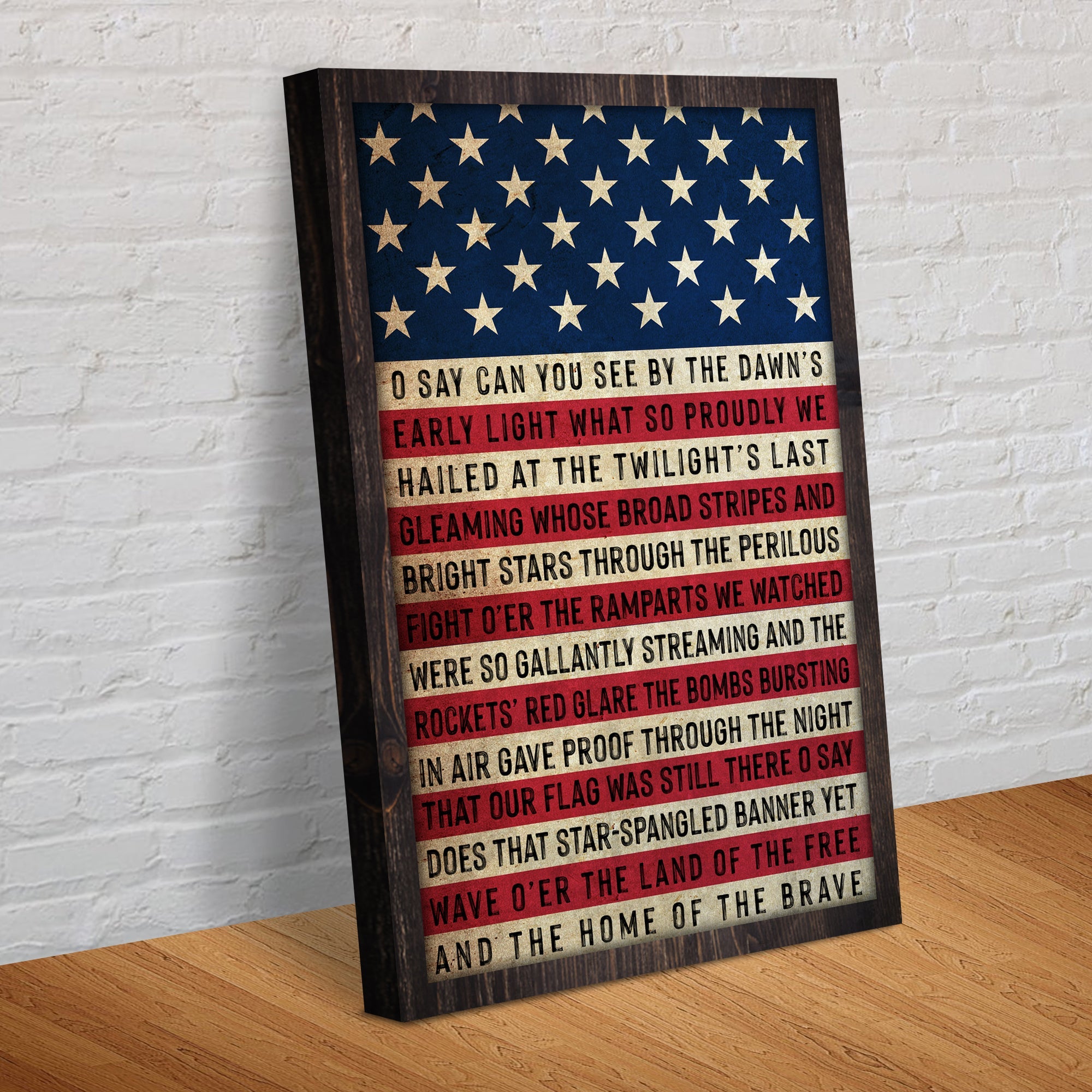 American Anthem Sign II canvas wall art by Tailored Canvases featuring a vibrant patriotic design for home decor.