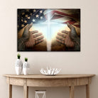 American Faith canvas wall art by Tailored Canvases, featuring a detailed religious-themed design on high-quality canvas.