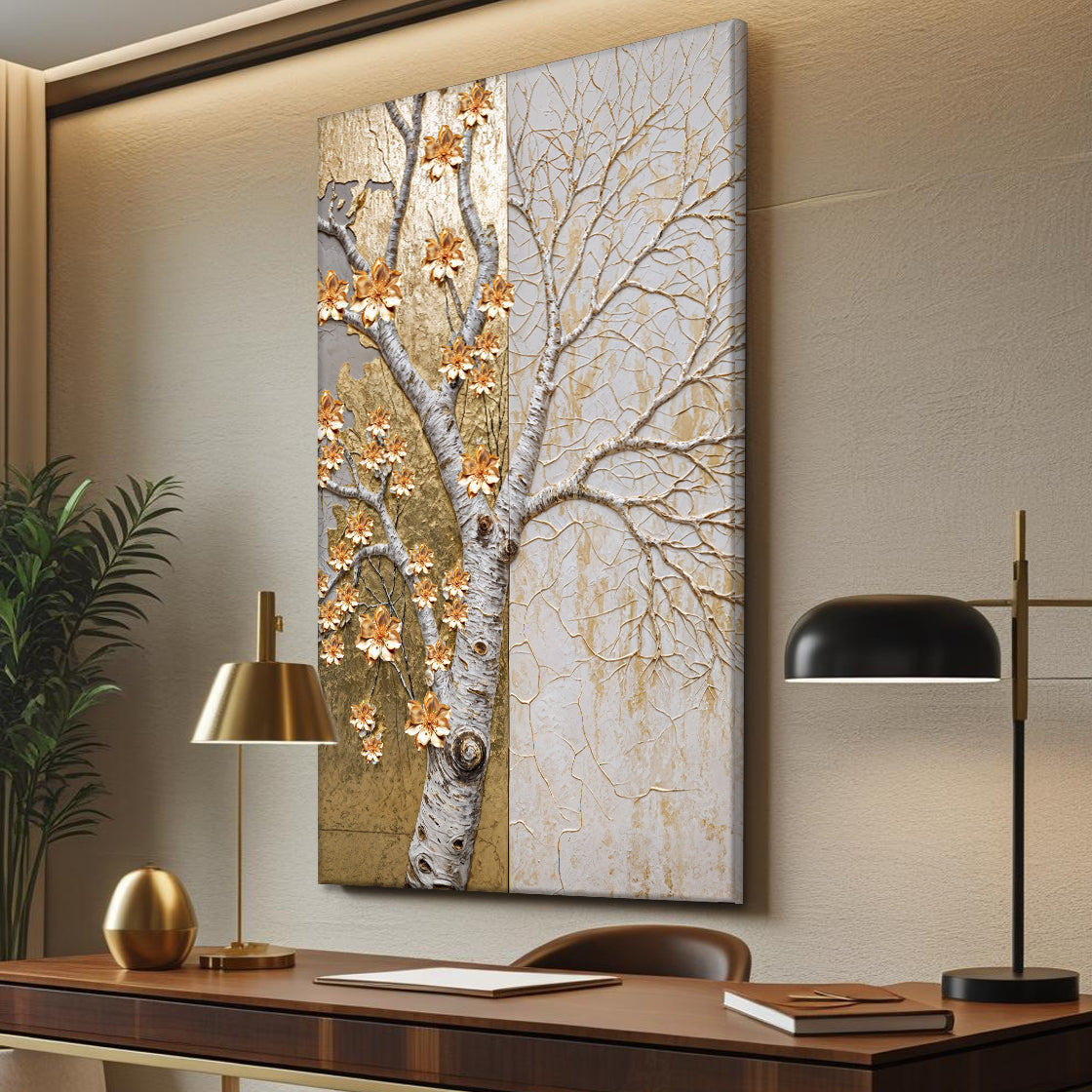 Ivory Seasons canvas wall art by Tailored Canvases featuring elegant seasonal landscape design.