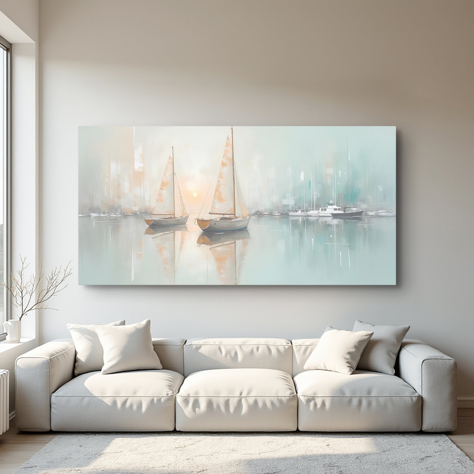 Abstract Pier and Dock Wall Art canvas print by Tailored Canvases featuring a serene waterfront scene with abstract pier elements.