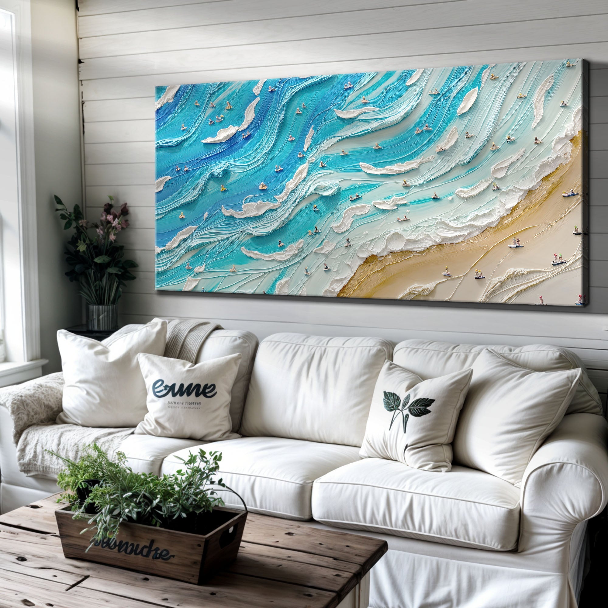 Beach Days Wall Art canvas by Tailored Canvases featuring a vibrant seaside scene suitable for coastal decor.