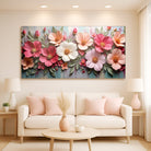 Colorful floral realistic wall art on canvas by Tailored Canvases, featuring vibrant, detailed botanical design.