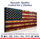 Canvas wall art featuring the Old Glory American flag in vibrant colors, created by Tailored Canvases.