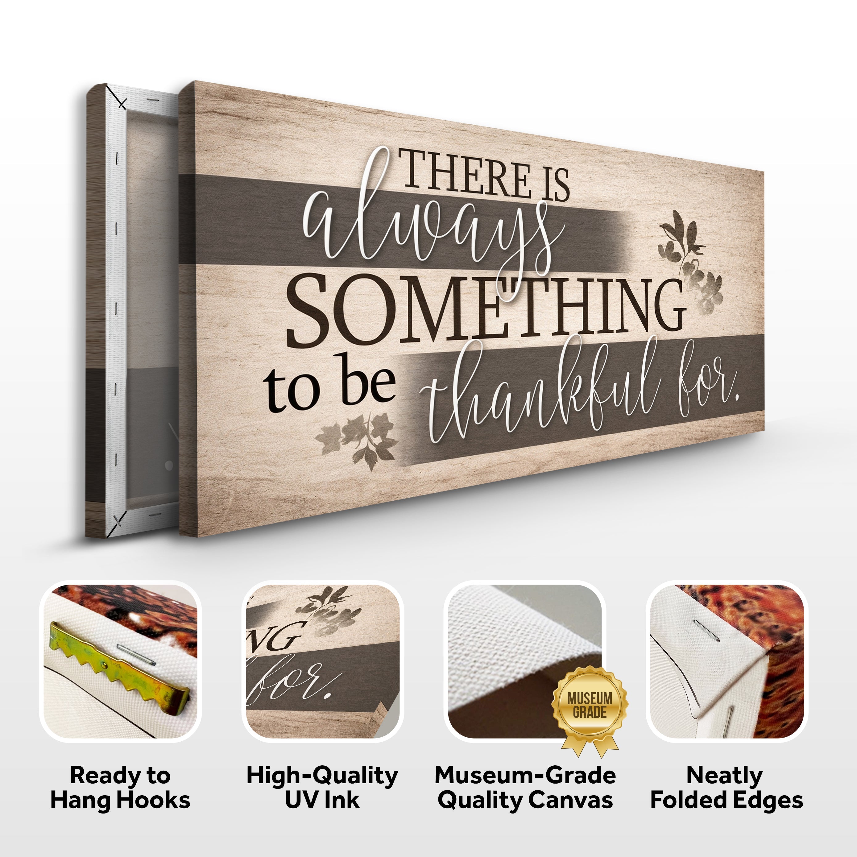 Thankful Faith Wall Sign on canvas by Tailored Canvases with inspirational message for home decor.
