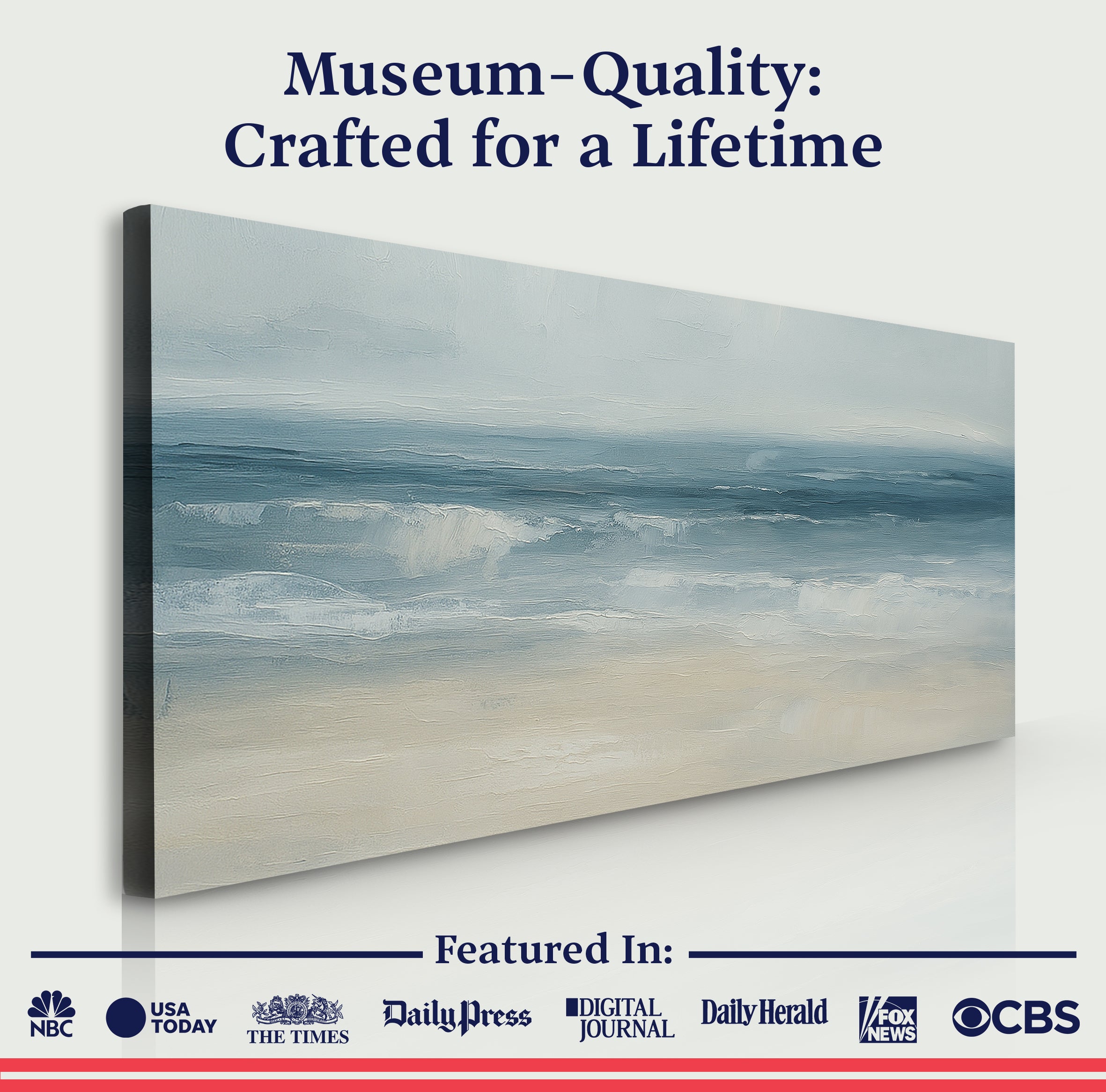 Abstract waterscape canvas wall art by Tailored Canvases, featuring flowing blue and green watercolor-like design.