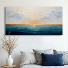 Abstract Waterscape Canvas Wall Art by Tailored Canvases featuring vibrant, flowing water-inspired abstract design on a canvas display.