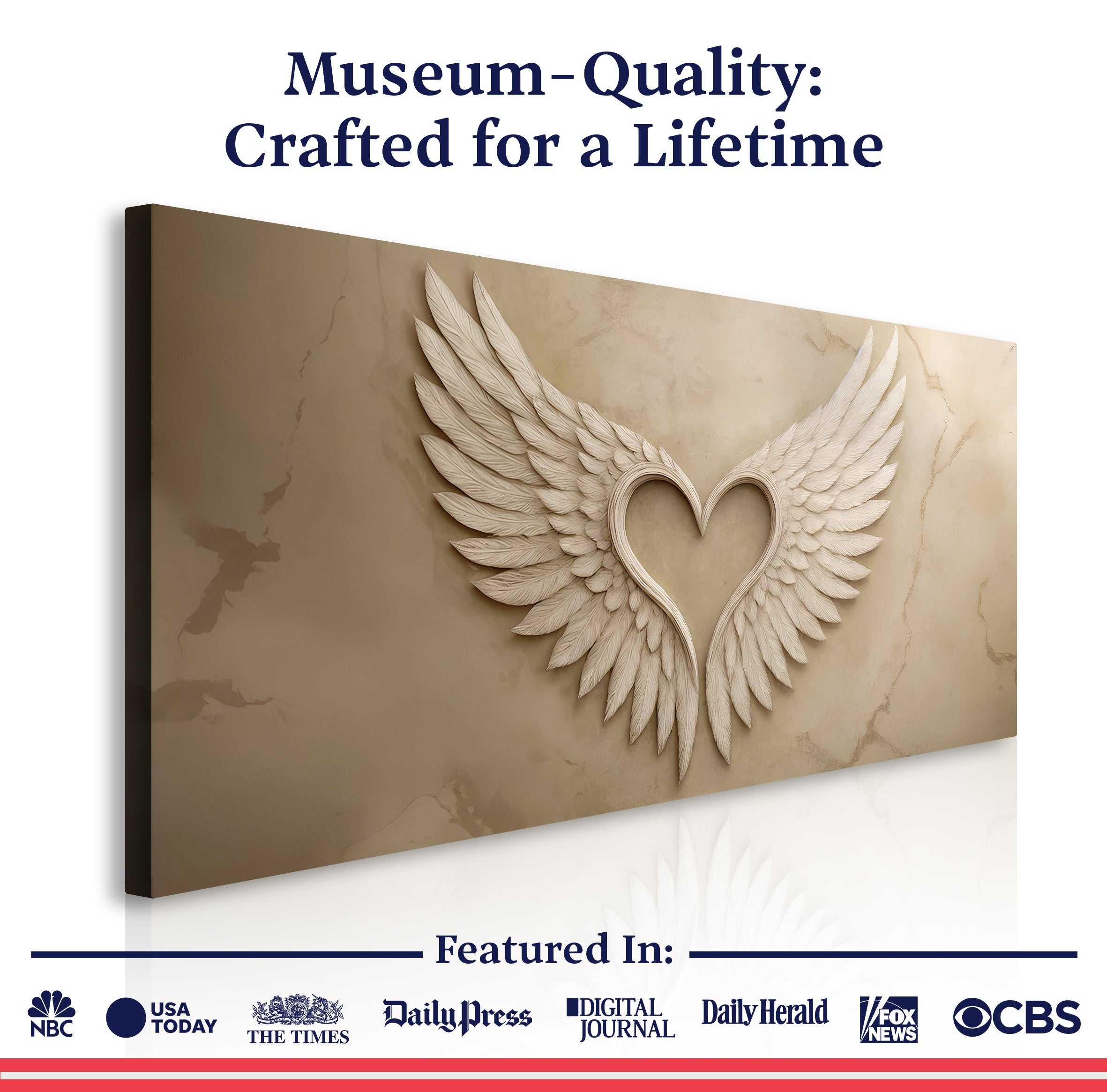 Abstract wings of love canvas wall art by Tailored Canvases, featuring vibrant colors and intricate wing designs.
