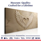 Abstract wings of love canvas wall art by Tailored Canvases, featuring vibrant colors and intricate wing designs.