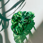 Velvet Claws Monstera leaf hair claw accessory by The Bullish Store, featuring a green monstera leaf design with velvet texture.
