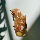 Velvet Claws squirrel holding acorn hair claw accessory by The Bullish Store, featuring a soft velvet finish and detailed squirrel design.