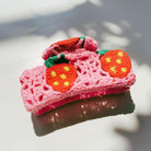 Velvet Claws Strawberry Granny Square Hair Claw from The Bullish Store featuring a colorful, textured granny square design.