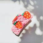 Velvet Claws Strawberry Granny Square hair claw accessory by The Bullish Store, featuring a colorful crochet design and claw clasp.
