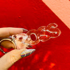 Clear acrylic Boss word keychain from The Bullish Store, transparent and word-shaped keyholder with a sleek design.