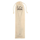 Let's Spoon beech wood cooking spoon with cute sayings, presented in a canvas gift bag, perfect for kitchen utensils.