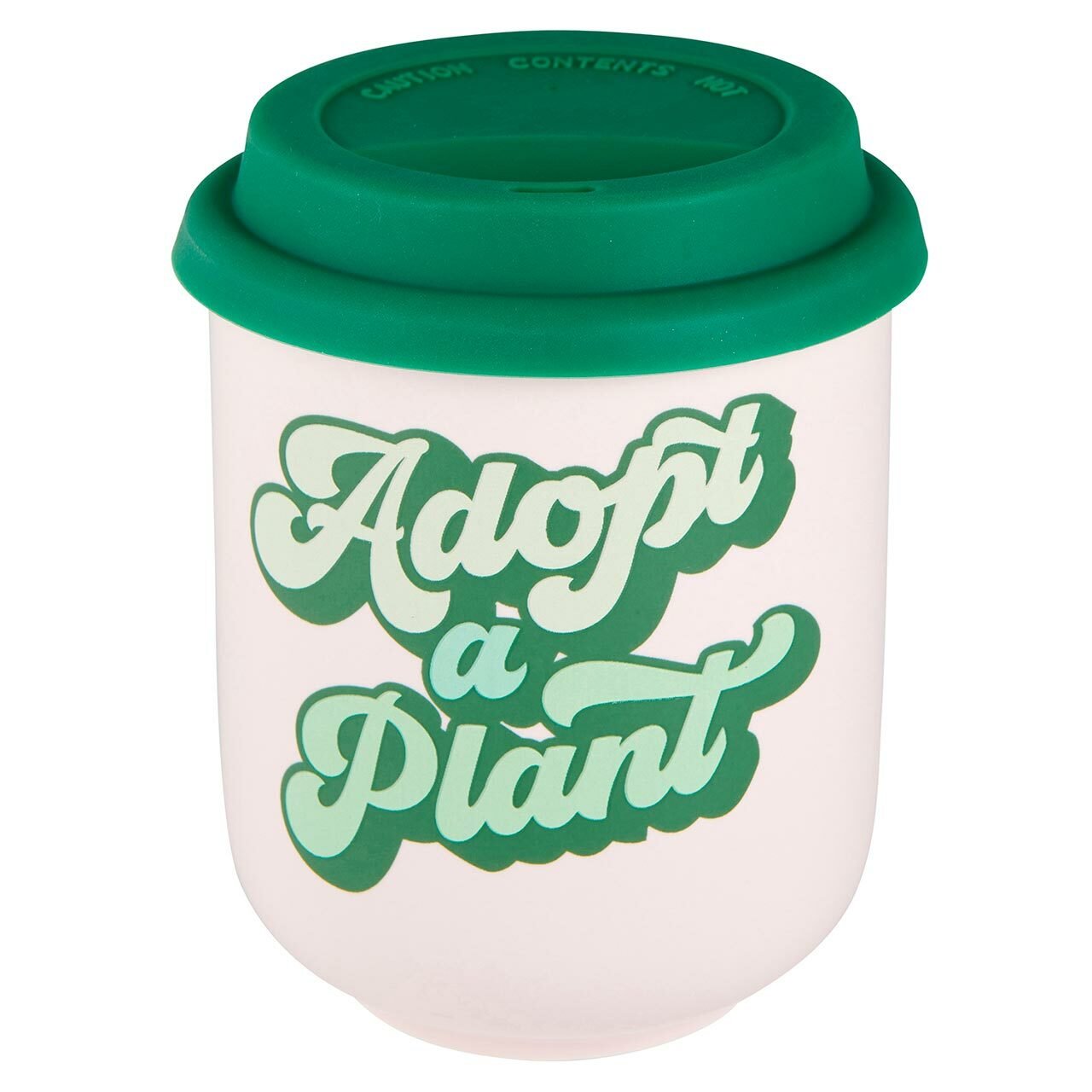 Ceramic to-go mug with plant design, 16 oz capacity, silicone lid and sleeve, eco-friendly travel mug by The Bullish Store