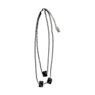 Black and white dice double chain necklace by Sourpuss featuring a bold, stylish accessory with dice pendant details.