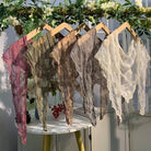 Lace shawl or shrug with embroidered stemmed flowers, small size, featuring elegant romantic heroine style from The Bullish Store.