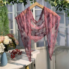 Embroidered lace small shawl or shrug with stemmed flowers, perfect as a romantic novel heroine accessory, by The Bullish Store.