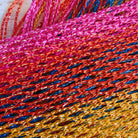 Shimmer mesh rainbow stripe pride scarf wrap, unisex summer shawl with vibrant colors and LGBTQ pride design.