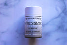 The Earthly Alternative Amber Bergamot Pit Perfume Deodorant stick with natural ingredients and eco-friendly packaging.