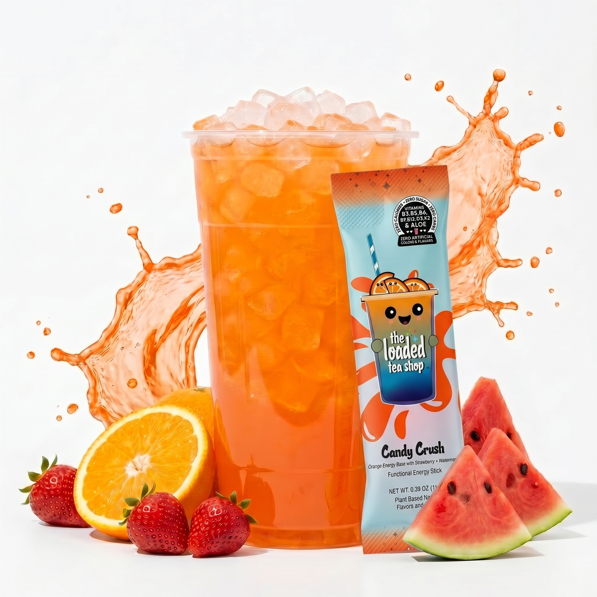 Image of Candy Crush single snack from The Loaded Tea Shop, showing colorful candy pieces and vibrant packaging.