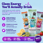 Two singles of Freedom Fuel from The Loaded Tea Shop, vibrant flavored beverage in clear packaging.