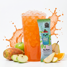 Single Pear Fusion drink from The Loaded Tea Shop, featuring a refreshing pear-flavored beverage in a clear cup.