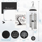 Serenity Memorial Wind Chimes gift bundle from The Wind Chime Co with 40-inch chimes, featuring Amazing Grace scripture for reflection.