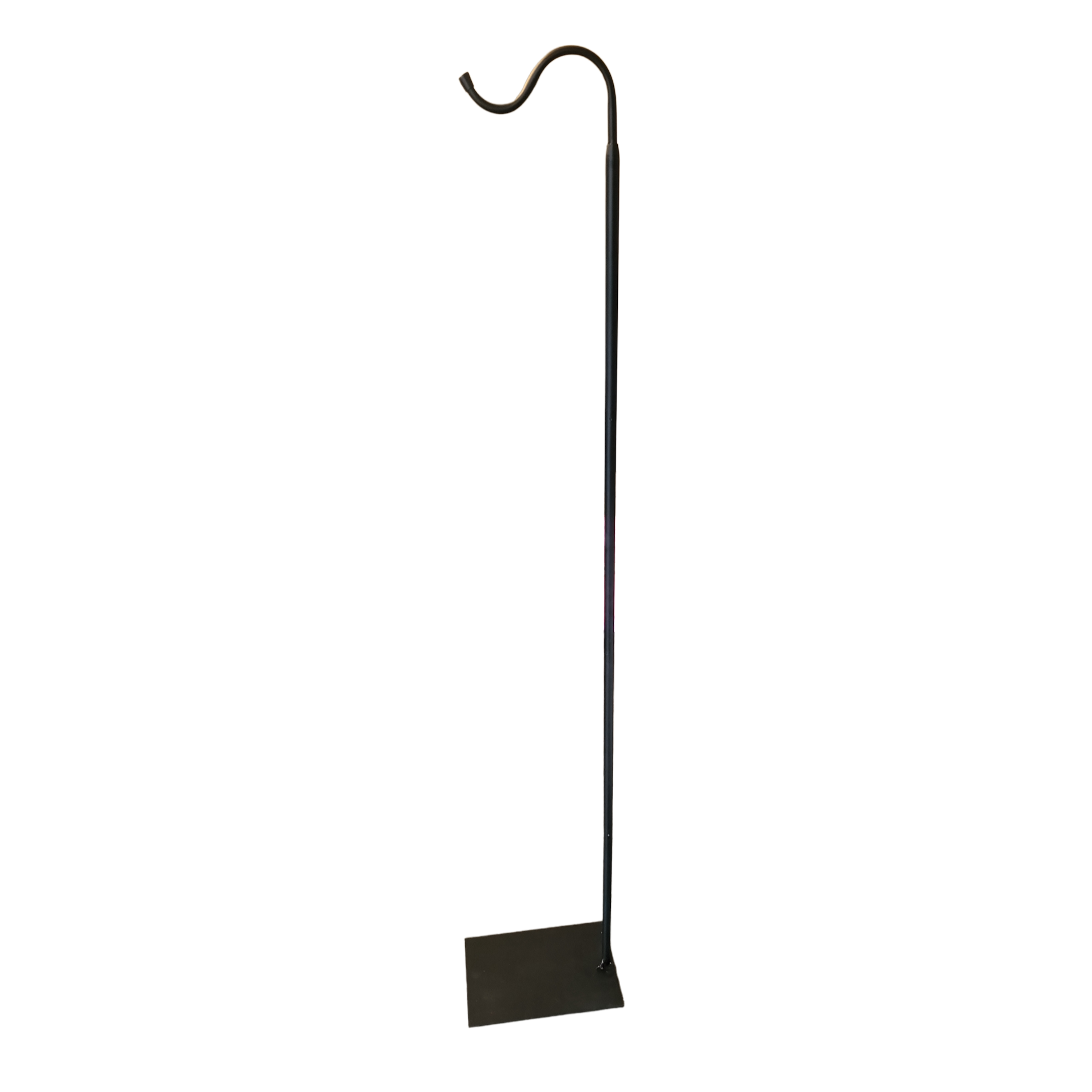 Heavy duty 60-inch adjustable shepherd's hook floor stand for patio or garden from The Wind Chime Co, perfect for hanging decorations or plants.
