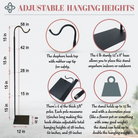 Heavy-duty 60-inch adjustable shepherd's hook floor stand for patio or garden from The Wind Chime Co, suitable for hanging decorations.