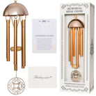 Warm gold Memorial Wind Chime from Whispering Hearts™ Collection by The Wind Chime Co, 15-inch decorative outdoor ornament.