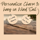 Warm gold Memorial Wind Chime from Whispering Hearts™ Collection by The Wind Chime Co, 15 inches tall with metal tubes and decorative heart accents.