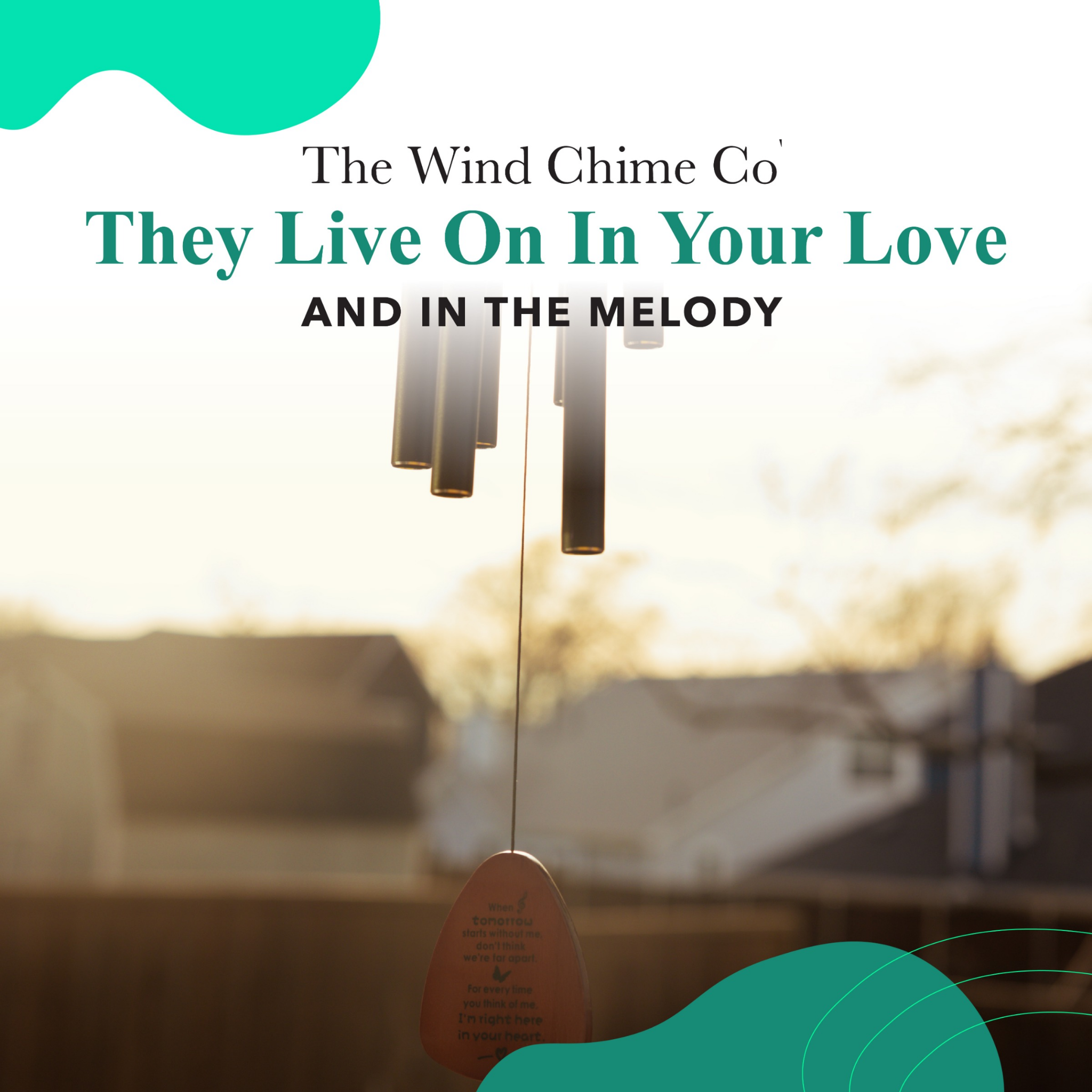 Serenity Memorial Wind Chimes gift bundle by The Wind Chime Co featuring a 32-inch chime and memorial heart ornament.