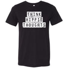 Unisex SS Graphic Tee from The Graphic Tee featuring the "Think Hippie Thoughts" design, made of soft fabric, casual style.