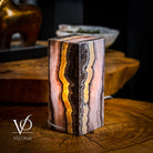 Vilona Onyx Razzberry Rosa Onyx desk lamp with a vibrant pink and purple-toned design, featuring a sleek, modern table lamp style.